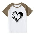 thumbnail image 2 of Feancey T-Shirts d'Été pour Garçons Filles à Imprimé Cœur Manches Courtes Hauts Confortables Amples T-Shirts pour Enfants Décontractés Col Rond T-Shirts Graphiques Rabais de 90 Liquidation Brun 11 Ans, 2 of 10