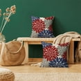 thumbnail image 2 of Red Navy Blue Pillow Covers 16x16 Inch Set of 2 4th of July Dahlia Floral Decor Throw Pillows Summer Modern Geometry Flower Outdoor Decorative Cushion Cases for Sofa Couch Bed Decorations, 2 of 6