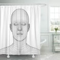 thumbnail image 1 of Cortina de Ducha ABPHQTO Cabeza de Hombre Joven Humano Negro 3D 160x180 cm, 1 of 1