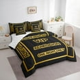 thumbnail image 3 of Manfei VIP Admission Twin Bedding Sets 7-Piece for Kids, Black Gold Bedding Comforter Set, One Night Only Reversible Sheet Sets, Ultra Soft Home Decor, 3 of 7