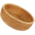 thumbnail image 2 of Woven Basket Bread Fruits Storage Basket Portable Snack Toy Organizer Rattan Basket (M), 2 of 9