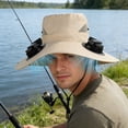 thumbnail image 1 of Gorra con ventilador solar para hombre con protección solar integrada: ideal para senderismo, pesca y jardinería al aire libre, con ventilación refrescante., 1 of 5