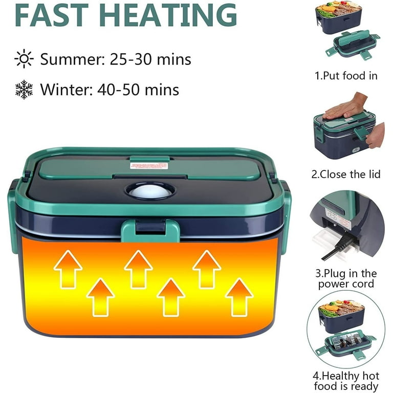 Electric Heating Lunch Box Portable for Car Office Food Warmer Container  1.8L