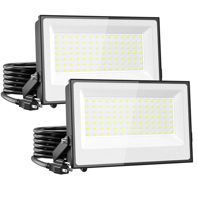 Flood Lights Onforu, 100 W, 9000 lm, 6500 K, IP66, impermeables, paquete de 2