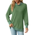 thumbnail image 5 of Hanerdun Women Pullover Blouse Female High Collar Long Sleeve Top Green S, 5 of 5