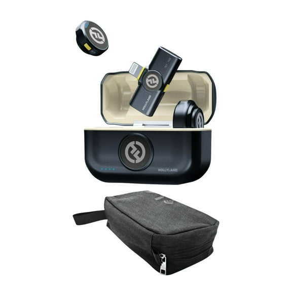 Hollyland Lark M2 Duo Wireless Lavalier Microphone Bundle with Maxell Travel Case (2 items)