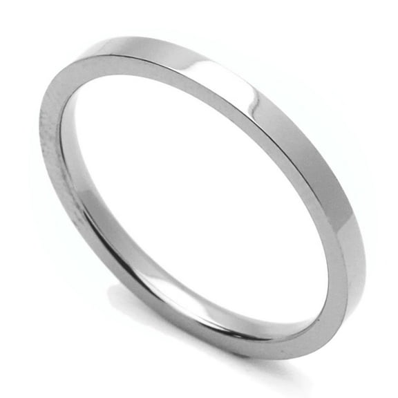 2MM Comfort Fit Titanium Wedding Band Classic Flat Ring (Size 1 to 12)