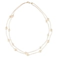 thumbnail image 2 of Collar de gargantilla de perlas de doble cadena larga elegante de moda para mujer suéter camisa Oro jinwen Collar de perlas de cadena doble, 2 of 8