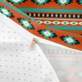 thumbnail image 4 of jejeloiu Bold Aztec Duvet Cover Queen For Men Women,Tribal Pattern Queen Bedding,Orange Teal,Reversible,3 Pieces,1 Duvet Cover and 2 Pillowcases, 4 of 6