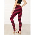 thumbnail image 5 of DARING DIVA High Waist Elastic Waistband Stirrup Pant 2XL Red Black-Stripe, 5 of 6