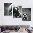 thumbnail image 4 of JEUXUS  Bears Family Canvas Print Wall Art Black and White Grizzly Bear Picture Painting Decorations for Farmhouse Cabin Gallery Canvas Wrapped Ready to Hang 12''x16''X3 Panels, 4 of 4