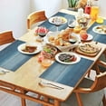 thumbnail image 4 of Ensemble de 4 Napperons en Lin Résistants à la Chaleur - Noir Bleu Gris Blanc - Napperons de Table Art Abstrait Moderne - Lavables pour Table à Manger - Gris Royal, 4 of 7