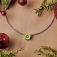 thumbnail image 2 of JeenMata Hermoso collar con colgante solitario de piedra natal de agosto de corte redondo de 1 quilate, peridoto, chapado en oro blanco de 18 quilates, mujer, adulto, 2 of 6