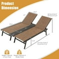 thumbnail image 5 of Topcobe 2-Person Patio Chaise Lounge with Middle Panel, Pool Deck Furniture, Brown, 5 of 7