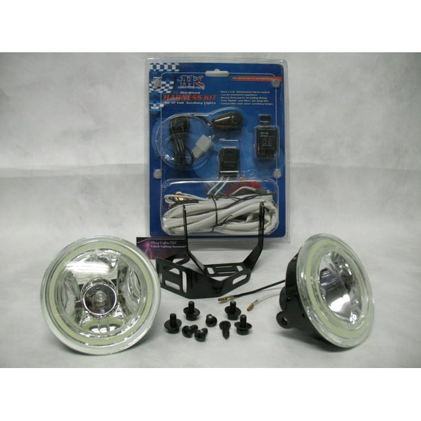 New 4 Inch Round Angel Eye Fog Lights Driving Lamps Kit Universal Walmart Com Walmart Com
