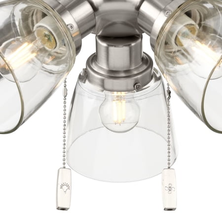 BETTER HOMES & GARDENS 52″ NICKEL TRANSITIONAL CEILING FAN, 5 REVERSIBLE BLADE, 3 LED BULBS INCLUDED