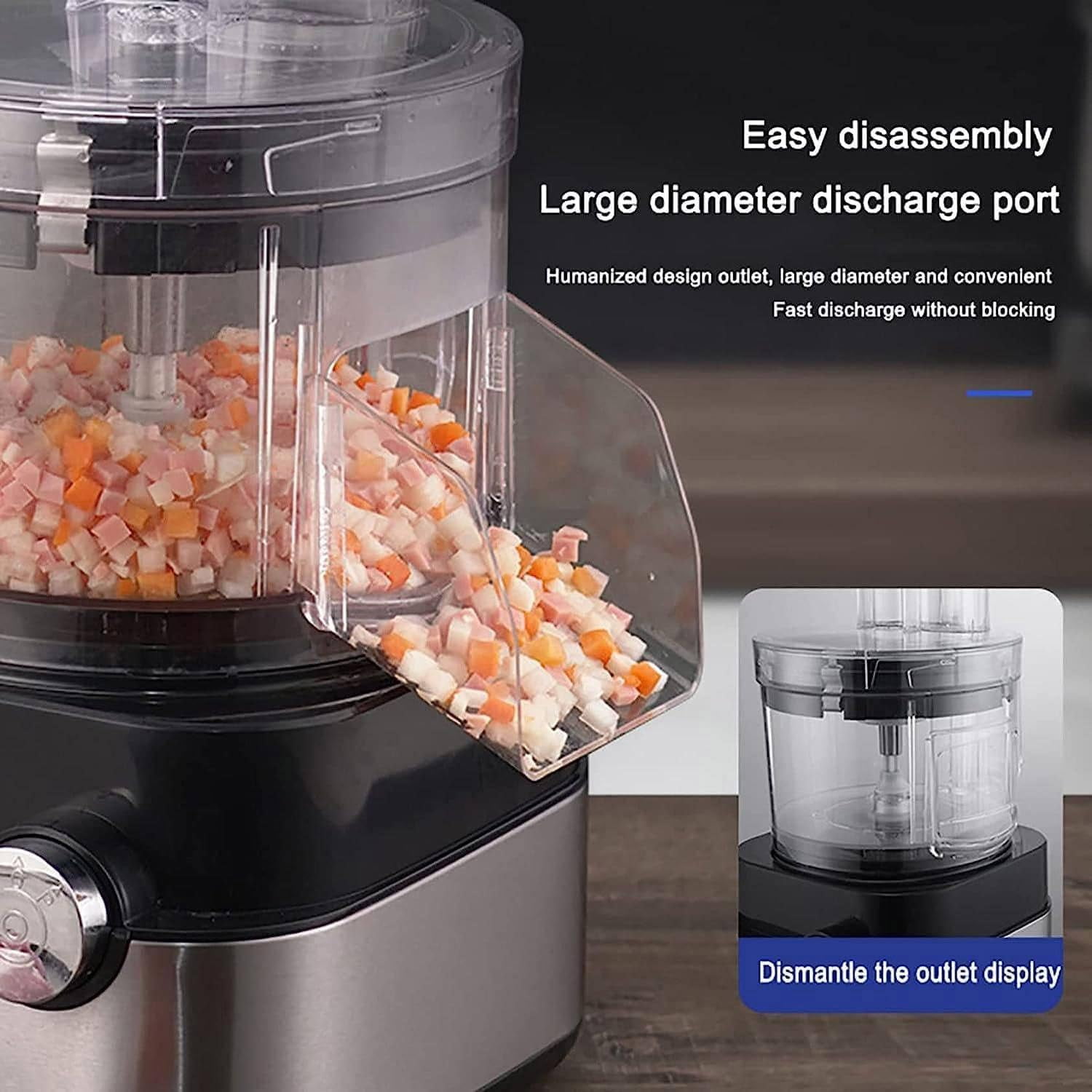 Commercial Food Processor 20-Cup Electric Vegetable Dicer Chopper 600W 5 in 1 Professional Veggie Shredder Grater Multifunctional Meat Grinder Blender with 5 Stainless Steel Blades