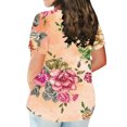 thumbnail image 3 of Patlollav Womens Plus Size Shirts Elegant Floral Print Tunic Tops Summer Crewneck Short Sleeve Tshirts 2024 Oversize Tee Shirts, 3 of 5