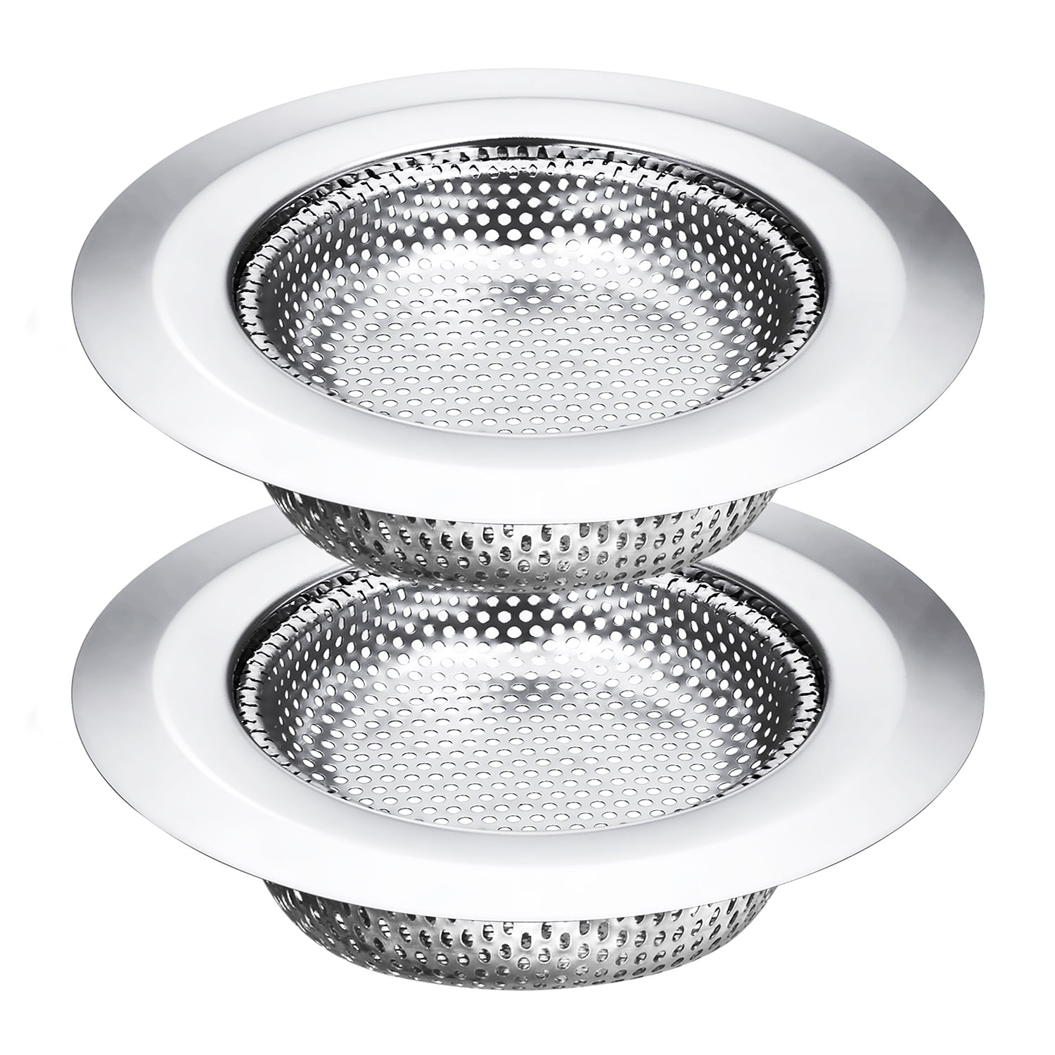 MR.SIGA Bathroom Sink Strainer 3-Pack – Stainless Steel Drain Cover For Bathtub & Shower, Hair Catcher For Clog-Free Drains, 2.83” Diameter