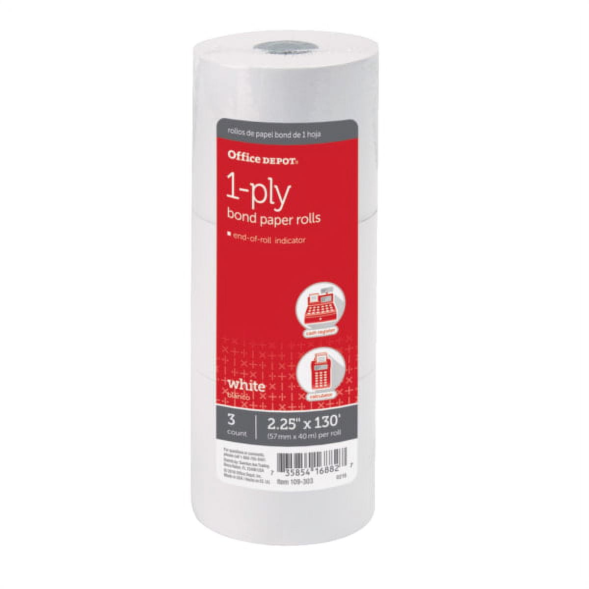100 Rolls Adding Machine Paper - 2 1/4 X 150 Ft White One-Ply Register Tape For Calculators & 10-Key