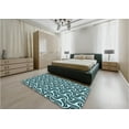 thumbnail image 5 of Ahgly Company Machine Washable Indoor Square Transitional Blue Lagoon Blue Area Rugs, 8' Square, 5 of 7