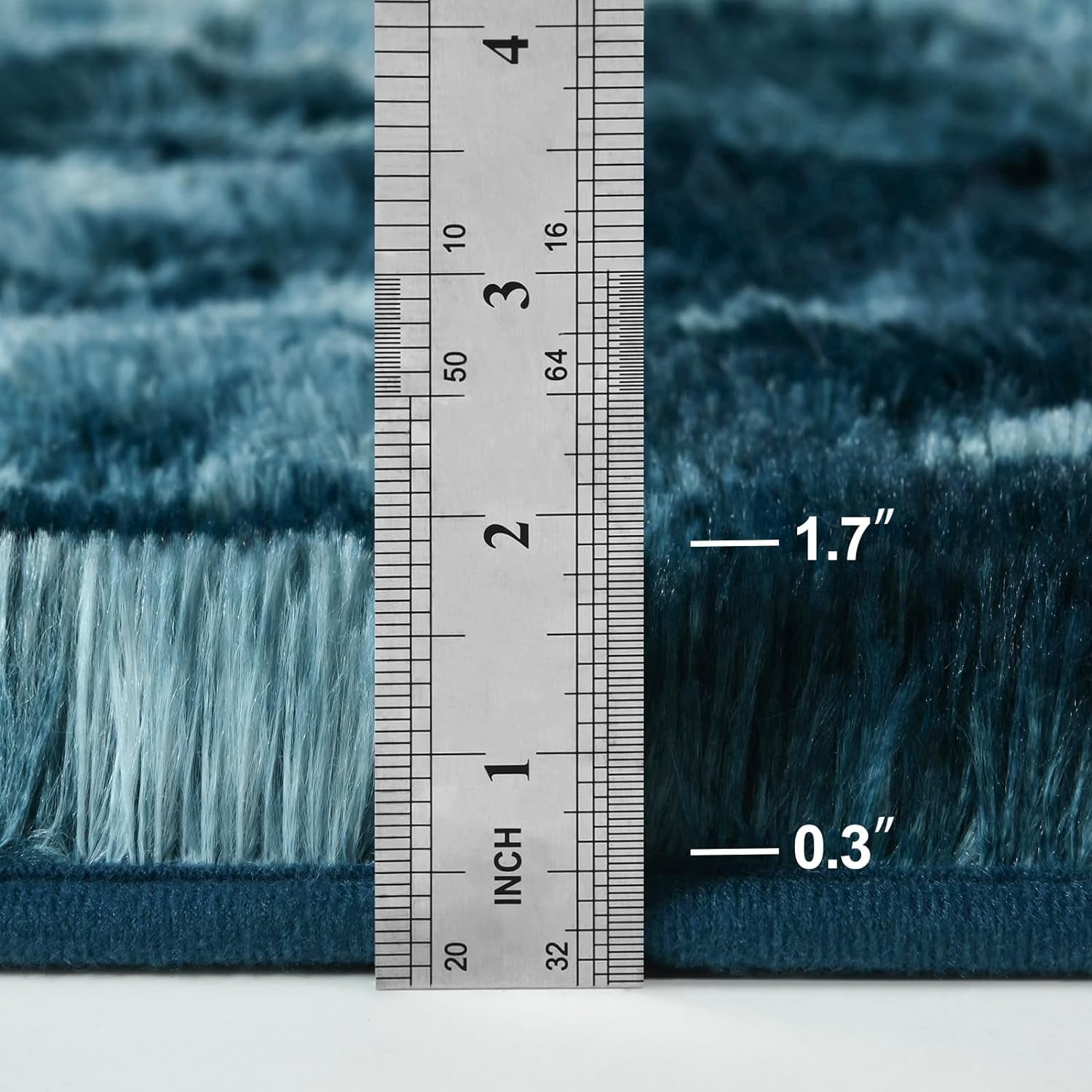 Junovo Luxury Velvet Shag Area Rug Modern Indoor Fluffy Rugs, Extra Comfy and Soft Carpet For Bedroom Living Room Kids Room,4'x6',Peacock Blue