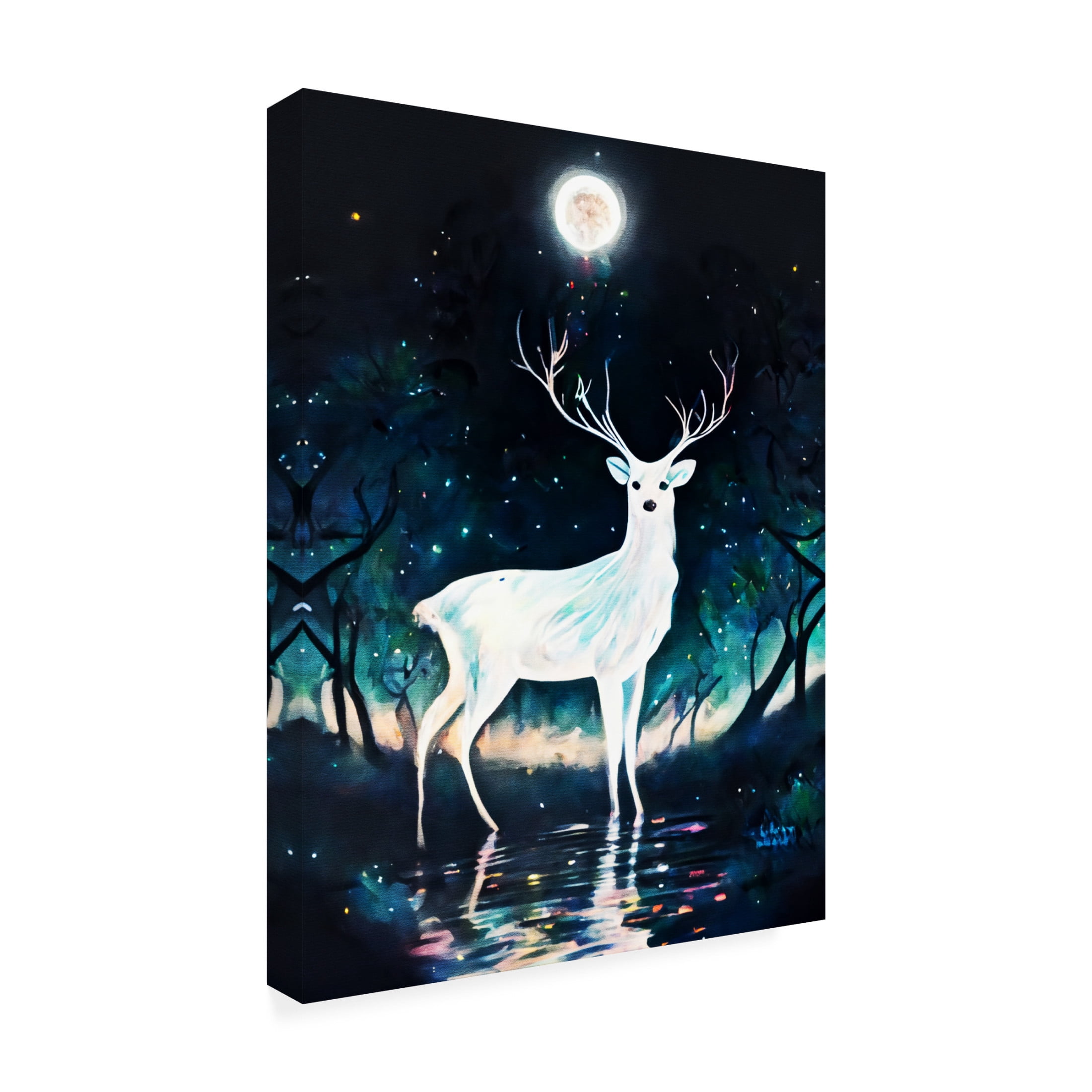 Trademark Fine Art Muh Asdar Paint Deer Canvas Wall Art