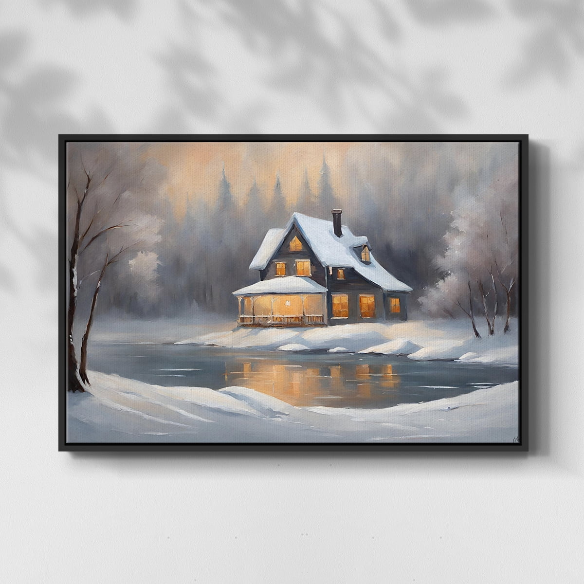 Vintage Landscape-CCXI By Wexford Home Framed in Black Wood Gallery Wrapped Canvas 17 in. x 25 in.