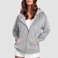 thumbnail image 5 of XINXIAOO Hoodies Sweatshirt for Women Long Sleeve Hoodie Baggy Zip up Hoodie Oversized Hoodies for Women Grey Hoodie Black Fall Clothes for Women Daily Wear, 5 of 7