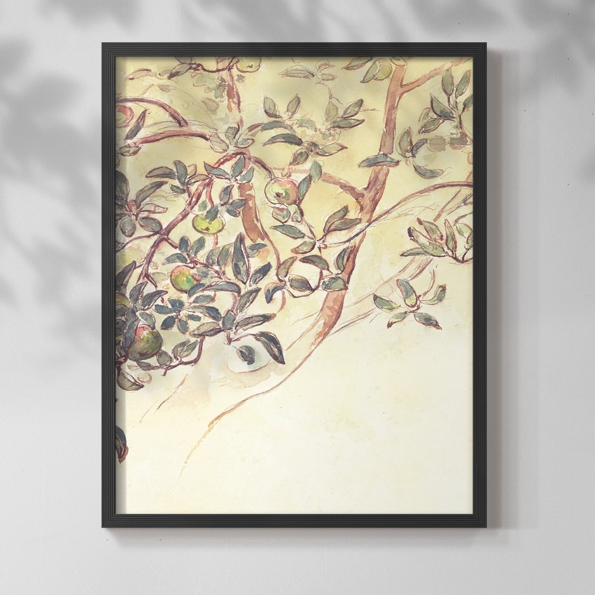 Vintage Floral Print CCXXV - 14in. x 11in. Vintage Framed Print in Black Wood Frame