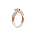 thumbnail image 2 of 1/2 Carat (Ctw) Morganite Heart Promise Ring with Diamonds in Rose Plated Sterling Silver, 2 of 4