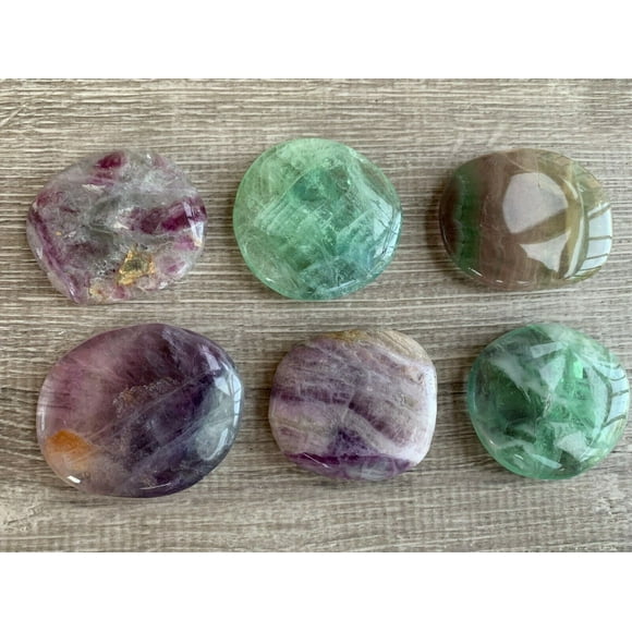 Fluorite Smooth Stone,1.5"-2" Polished Fluorite Palm Stone