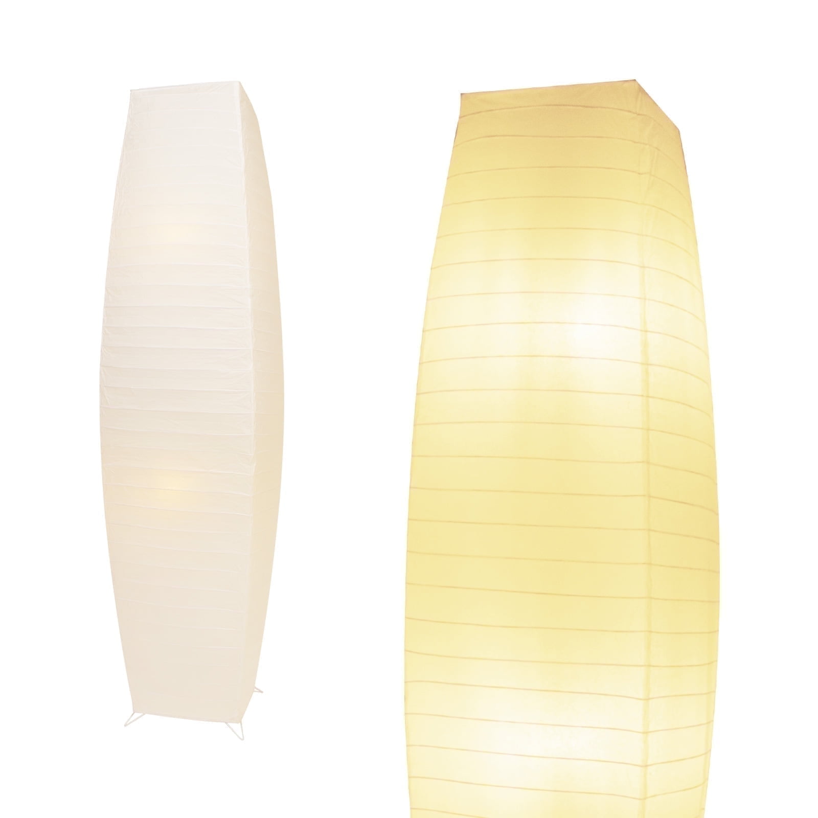 HonoDing Paper Floor Lamp, Japanese Lamp with Rice Paper Lantern Shade, Minimalist Style Corner Floor Lamp for Bedroom, Office& Living Room (No Bulb)