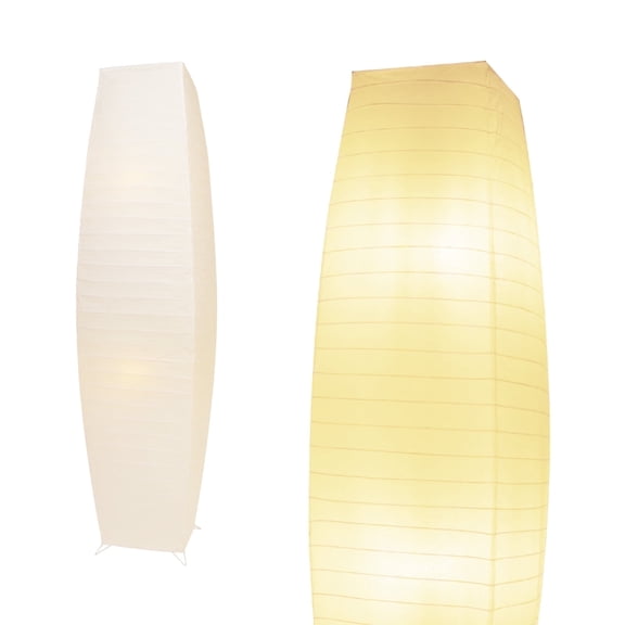 HonoDing Paper Floor Lamp, Japanese Lamp with Rice Paper Lantern Shade, Minimalist Style Corner Floor Lamp for Bedroom, Office& Living Room (No Bulb)