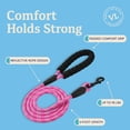 thumbnail image 3 of Vibrant Life 6' Padded Handle Reflective Rope Leash, Pink and White, M/L, 3 of 9