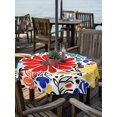 thumbnail image 2 of Outdoor Table Cloth with Umbrella Hole and Zipper, Spring Floral Waterproof Round Tablecloth 54 Inch, Watercolor Botanical Flowers Summer Washable Table Cover for Outside Party Patio Picnic, 2 of 8