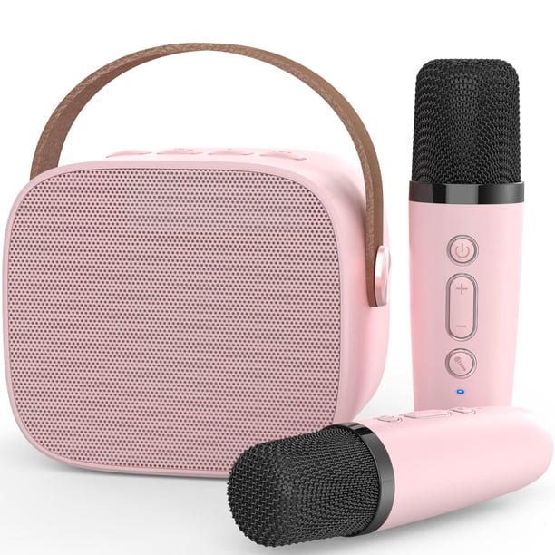 Máquina de karaoke MEGUO Mini con altavoz Bluetooth de 2 micrófonos