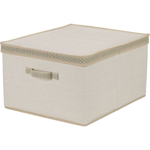 Household Essentials Jumbo Storage Box with Decorative Trim