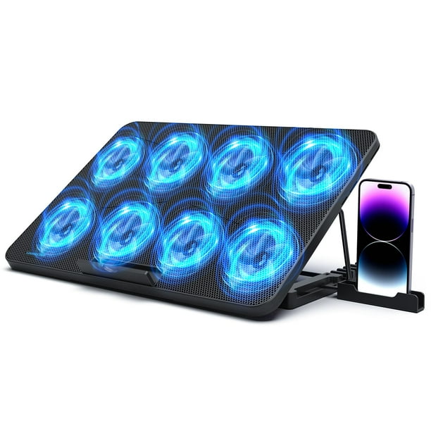Almohadilla de refrigeración para portátil LIANGSTAR, 8 ventiladores, soporte ajustable de 12 a 17 pulgadas