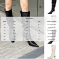 thumbnail image 3 of hopeusnice Ruched Pointed Toe Knee High Boot Leather Upper On Style Fashion Night Out Boot Beige 35, 3 of 9