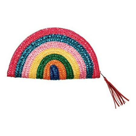 Women's San Diego Hat Company Wheat Straw Rainbow Clutch BSB1738 Multi