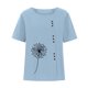 thumbnail image 4 of Mujeres Casual Algodón y Lino Top Impreso Manga Corta Botón Túnica Camiseta Blusa Tops Fridja  nalpqowj29400, 4 of 6