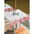 thumbnail image 2 of Outdoor Tablecloth with Umbrella Hole for Patio/Picnic/Party/Camping, Red Sea Coral Waterproof Table Cloth Square Cover Washable, Coastal Ocean Starfish Coral Fish Stripes Gray (60"x 60"), 2 of 8