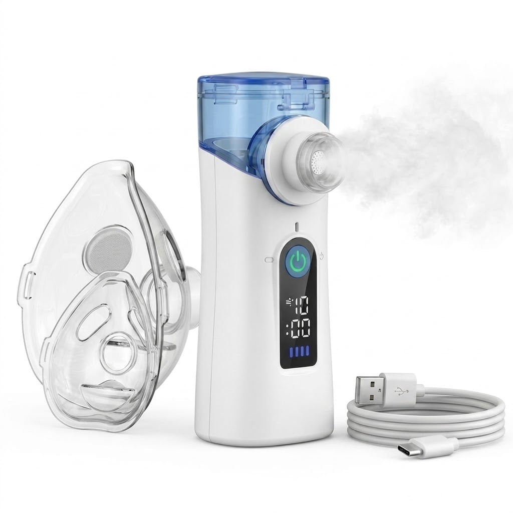 AJZIOJIRO Portable Humidifier Handheld Steam Inhaler USB-C Rechargeable Travel Device