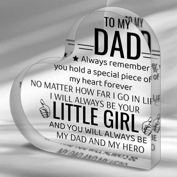 Acrylic Heart-Shaped Plaque, Dad Gift From Daughter & Son, Best Dad Ever, Fathers Day Present, Birthday Gift For Dad, Vintage Style, For Home Office Living Room Decor