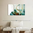 thumbnail image 2 of Elephant Stock Abstract Gold Streaks Wall Art - Horizontal Multi Panel Canvas - Living Room Wall Decor - Abstract Multi Panel - White And Teal Decor - 38" x 24", 2 of 8
