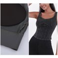 thumbnail image 4 of vigerkar Denim Corset Top for Women Going Out Jean Crop Tank Tops Trendy Sleeveless Slim Fit Workout Top (Dark Gray, S), 4 of 7