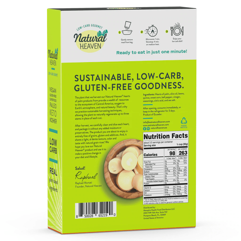 Keto Bowl Ready Meal Hearts of Palm by Natural Heaven - Southwest Size: 6-Pack