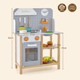thumbnail image 3 of Cocina de Juguete de Madera Costway con Accesorios Reloj Lindo 57 x 26 x 82 cm Gris, 3 of 8