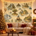thumbnail image 3 of Fantasy Treasure Map Islands on a Teal Ocean, Whimsical Illustration for Ocean Lovers, Nautical Storybook Wall Art, Housewarming Gift Tapestry Wall Hanging for Bedroom and Living Room, 3 of 7
